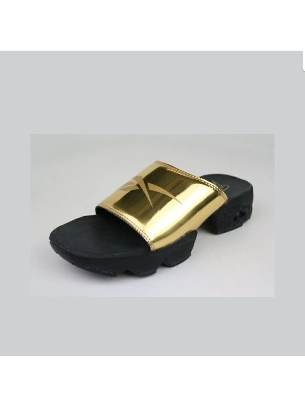 REEBOK Fury Slides Magic Hour Gold Black Size 5